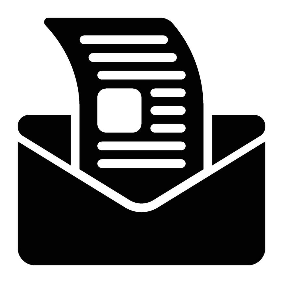 Email Newsletter Glyph Solid Icon vector