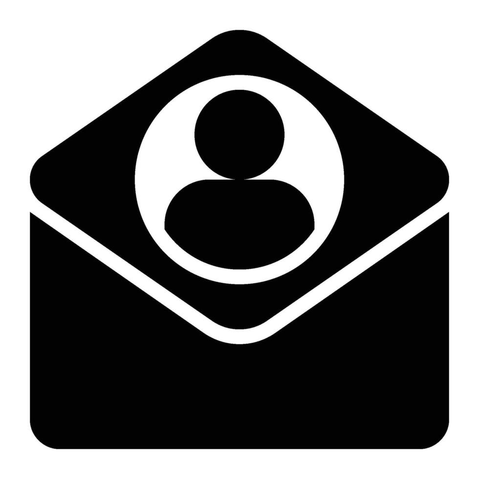 Personalized Email Glyph Solid Icon vector