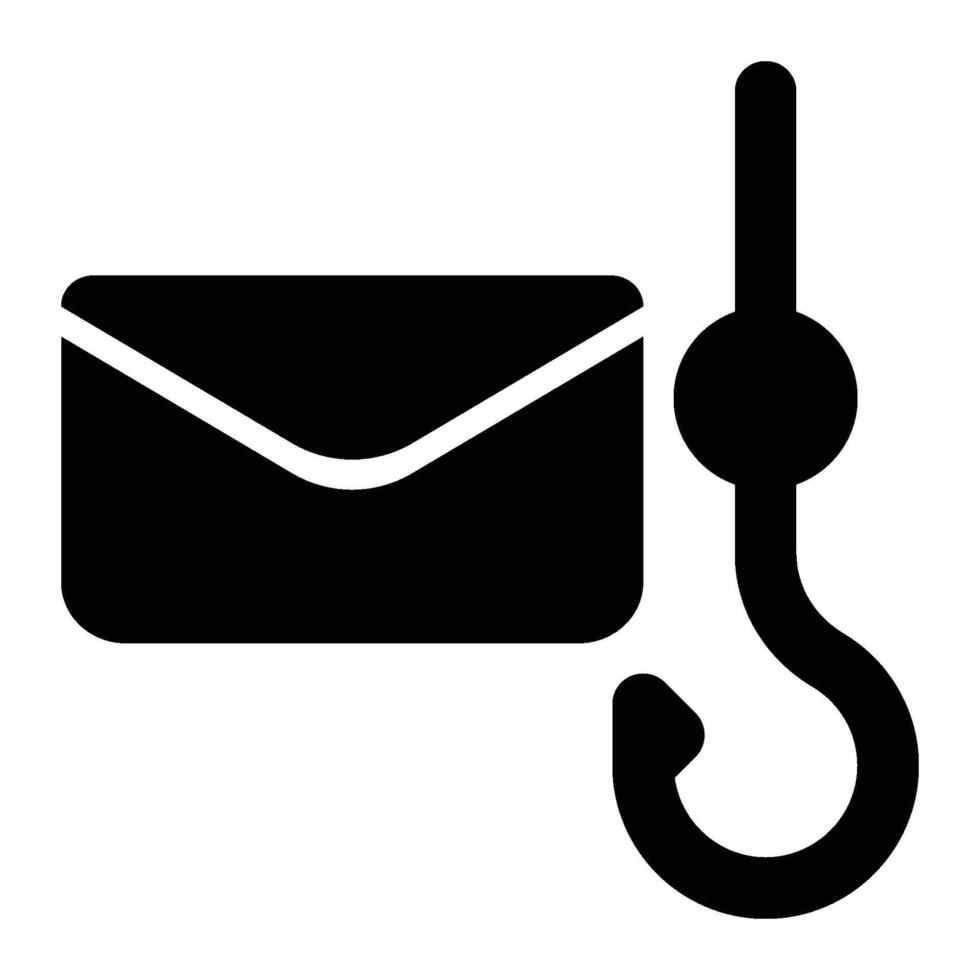 Email Phishing Glyph Solid Icon vector