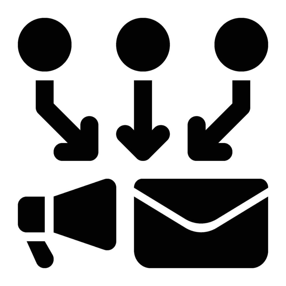 Email Marketing Integration Glyph Solid Icon vector