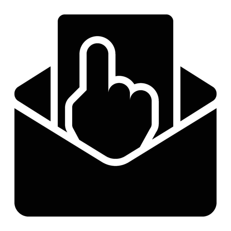Interactive Email Glyph Solid Icon vector