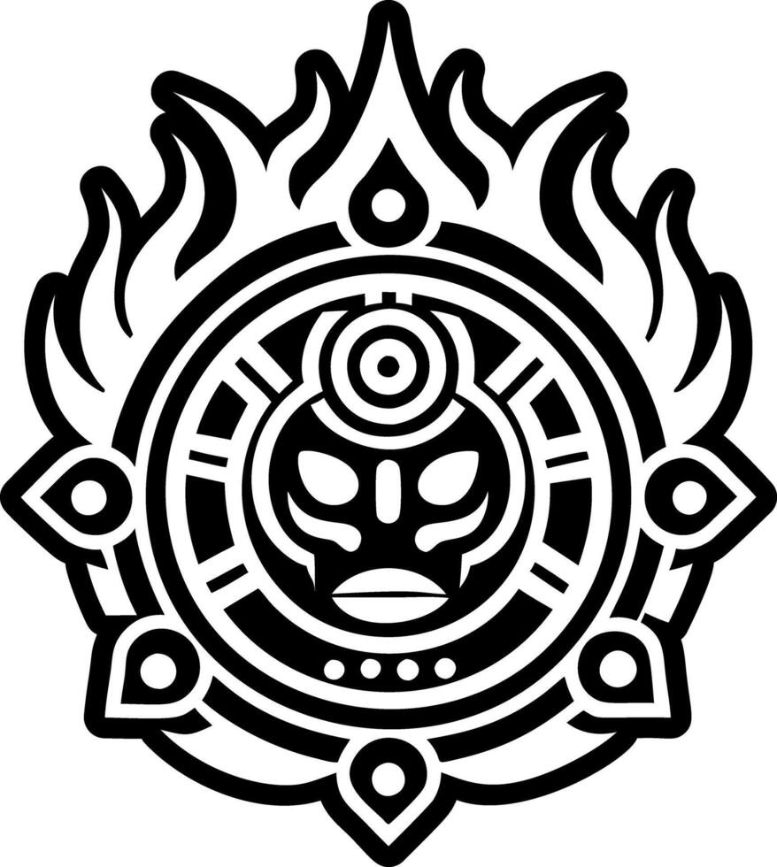 Sacred fire symbol, glyph style icon vector