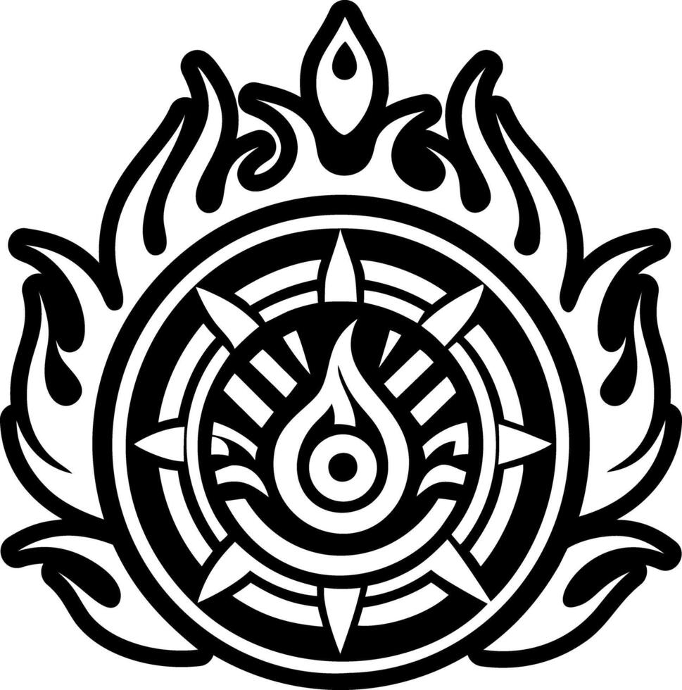 Glyph style icon depicting fire ritual symbol vector