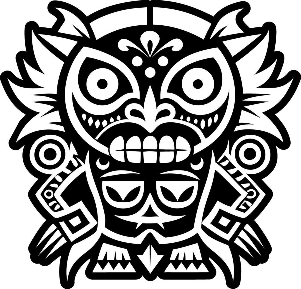 Taino god tattoo icon in glyph style vector