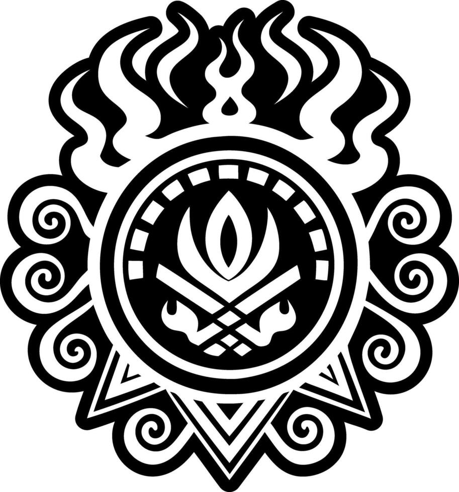 Sacred fire symbol icon in glyph style vector