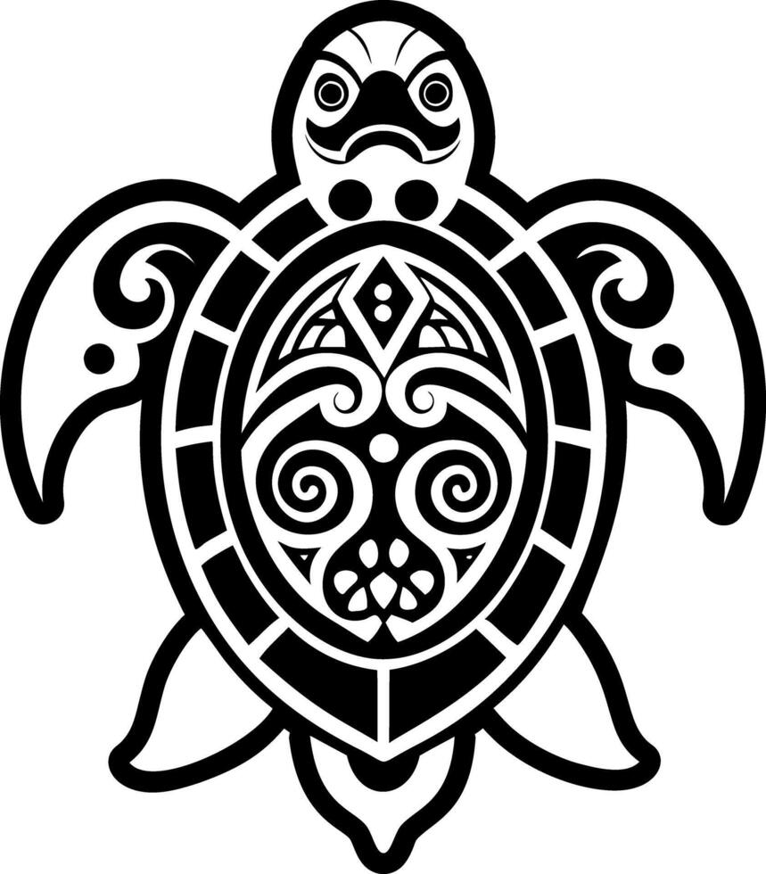 Sacred turtle tattoo icon in filled style vector