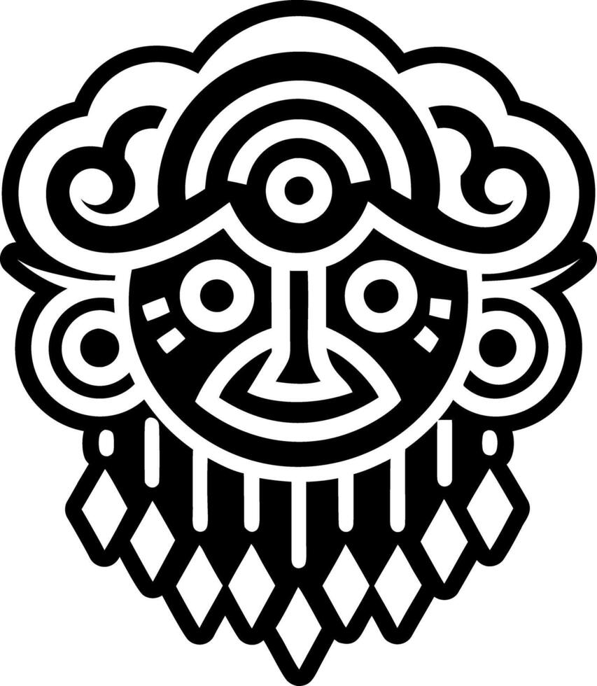 Rainstorm taino symbol, glyph style icon vector
