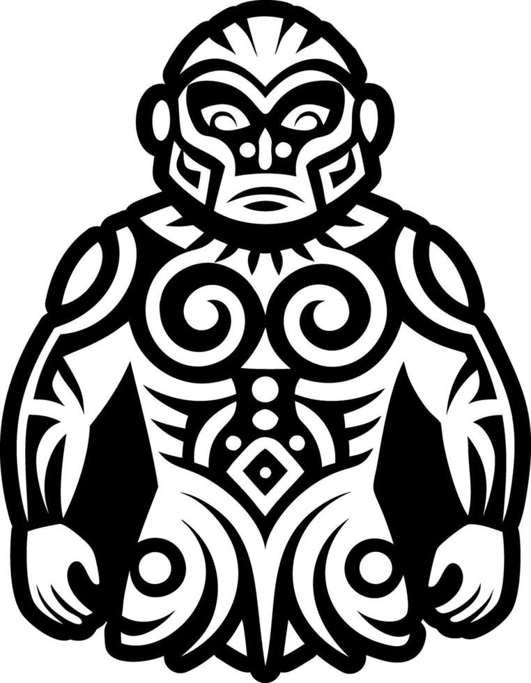 Tribal glyph icon of a taino body vector