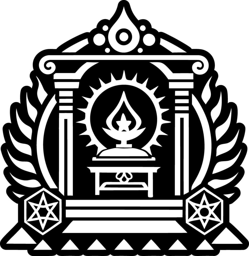 Sacred altar tattoo icon in glyph style vector