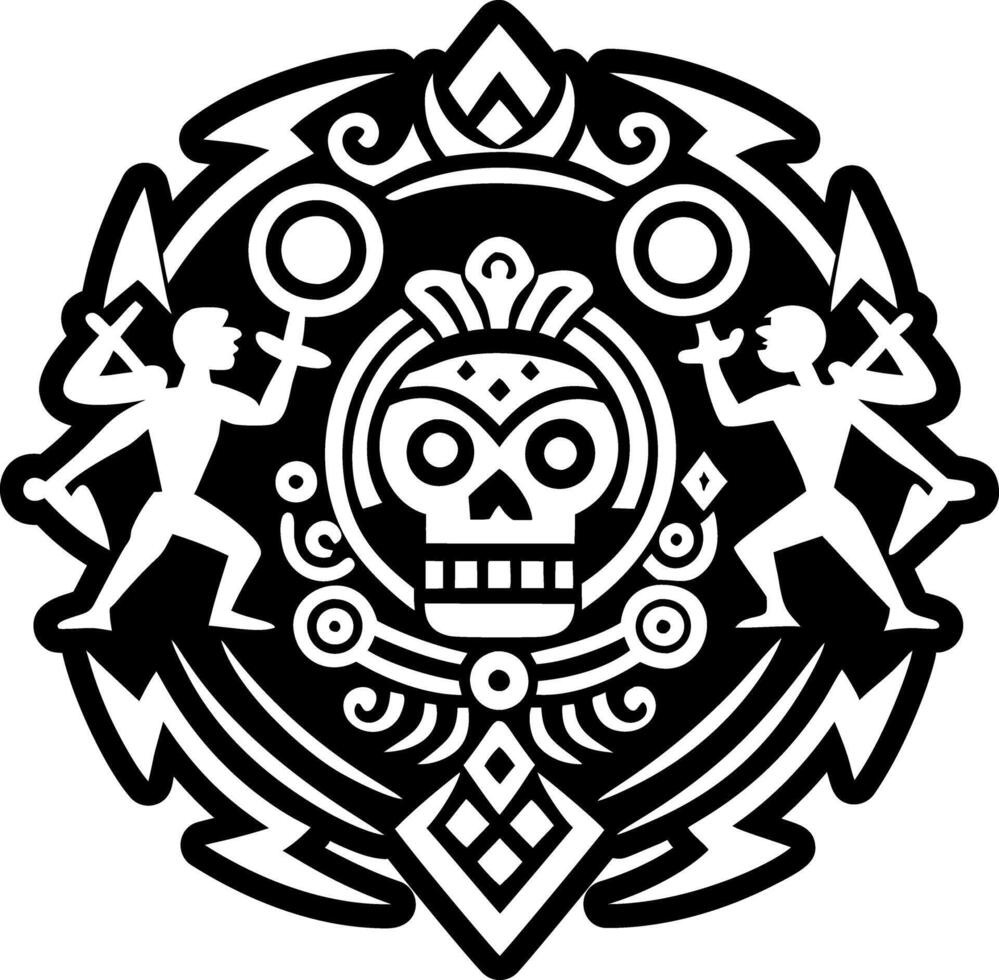 Ritual battle symbol, glyph style icon vector