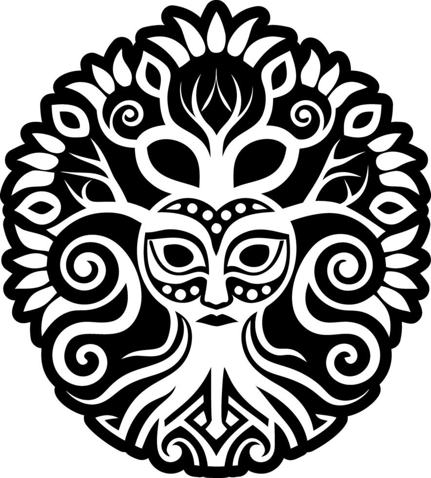 Taino tree , glyph style icon vector