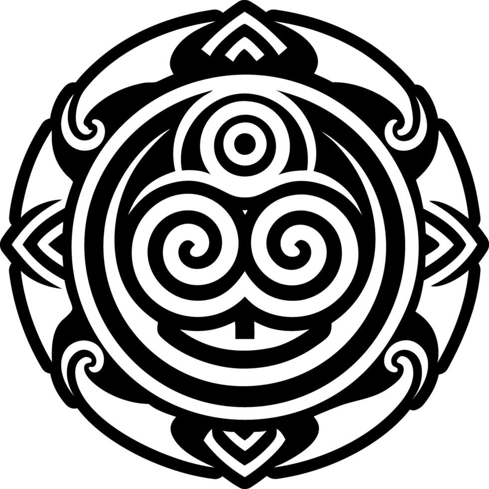 Twirl motif tattoo icon in glyph style vector