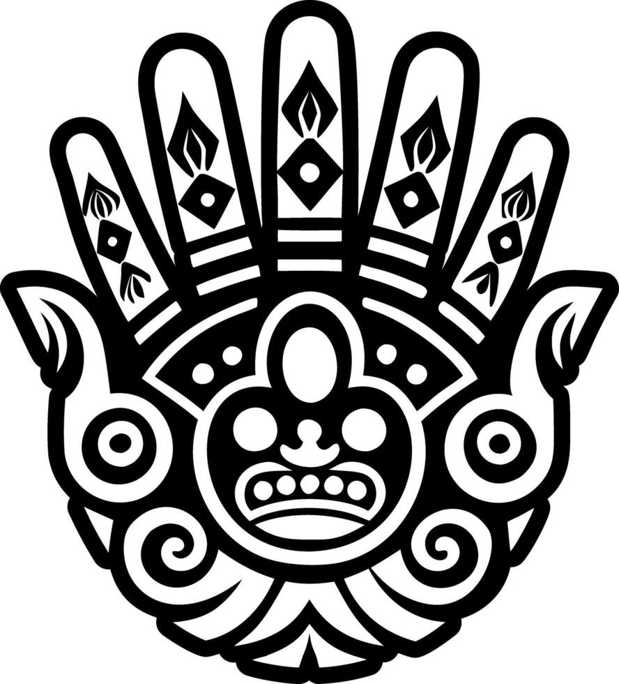 Solid style icon of a taino handprint vector
