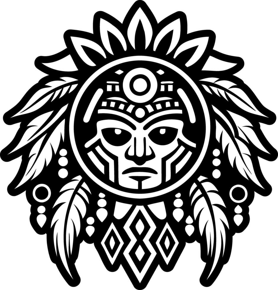 Taino spirit guide, glyph style icon vector