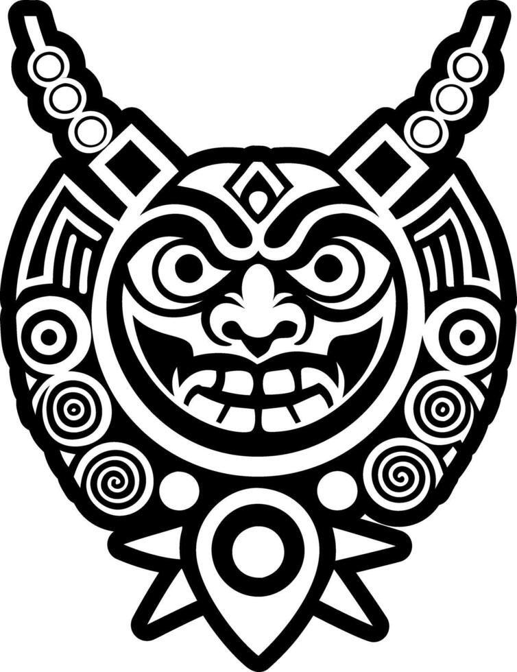 Traditional taino necklace, glyph style icon vector