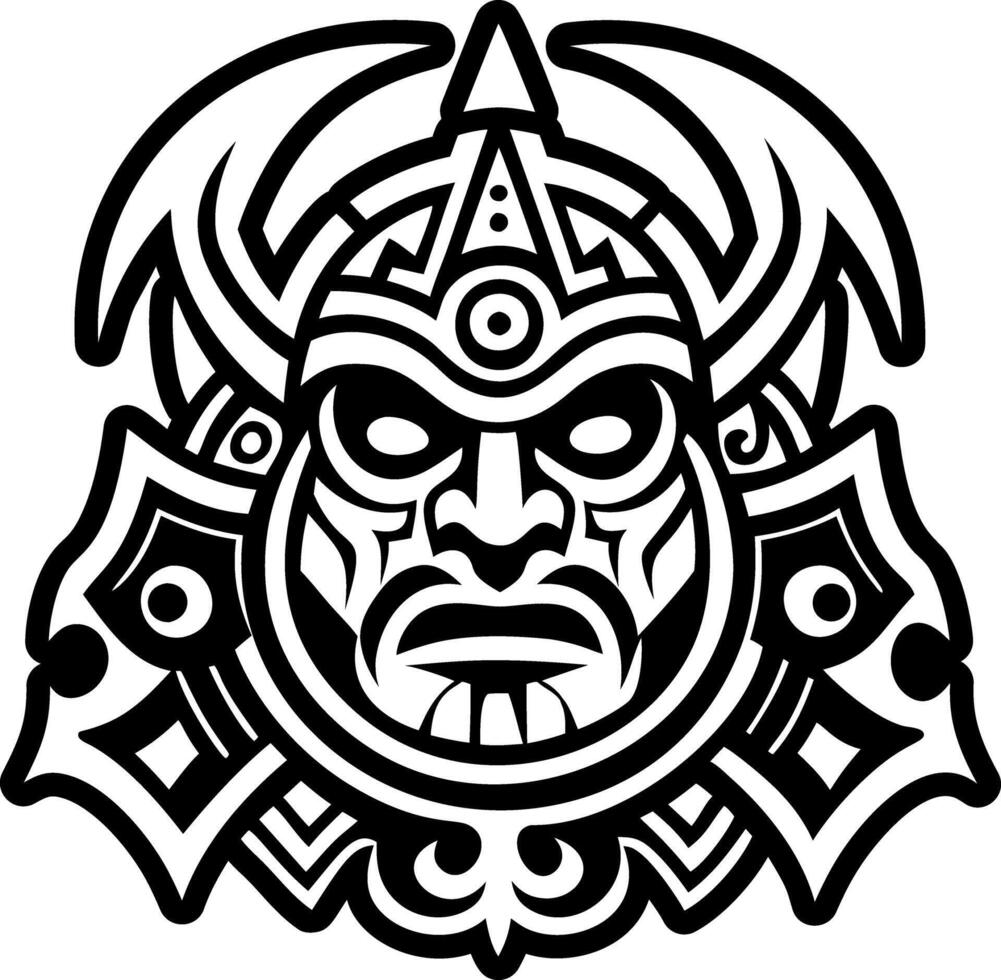 Taino warrior symbol, solid style icon vector