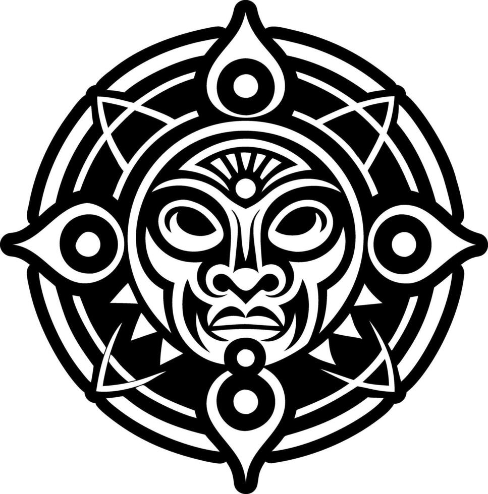 Healer taino motif, glyph style icon vector