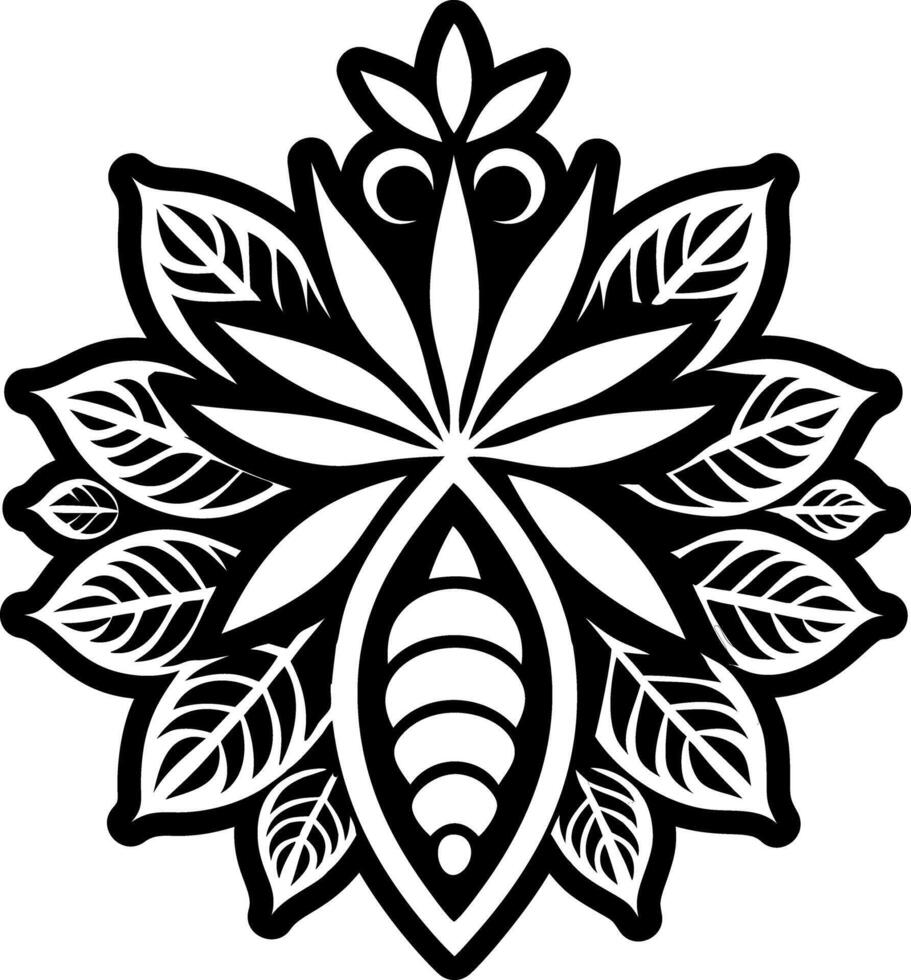 Tribal cassava tattoo icon in glyph style vector