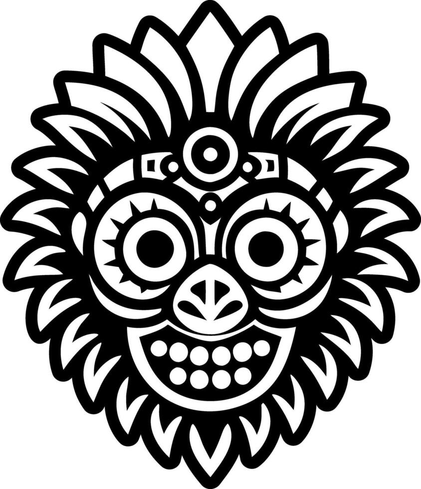 Taino caciques tattoo icon in glyph style vector