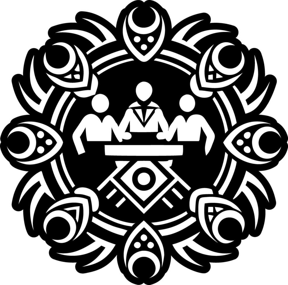 Council gathering icon in glyph style vector