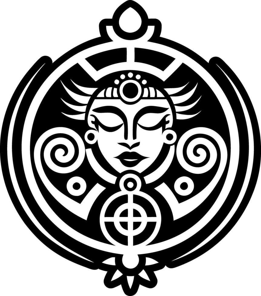 Glyph style icon depicting earth goddess vector