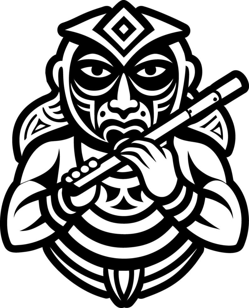 Filled style icon of a flute musician portrait vector