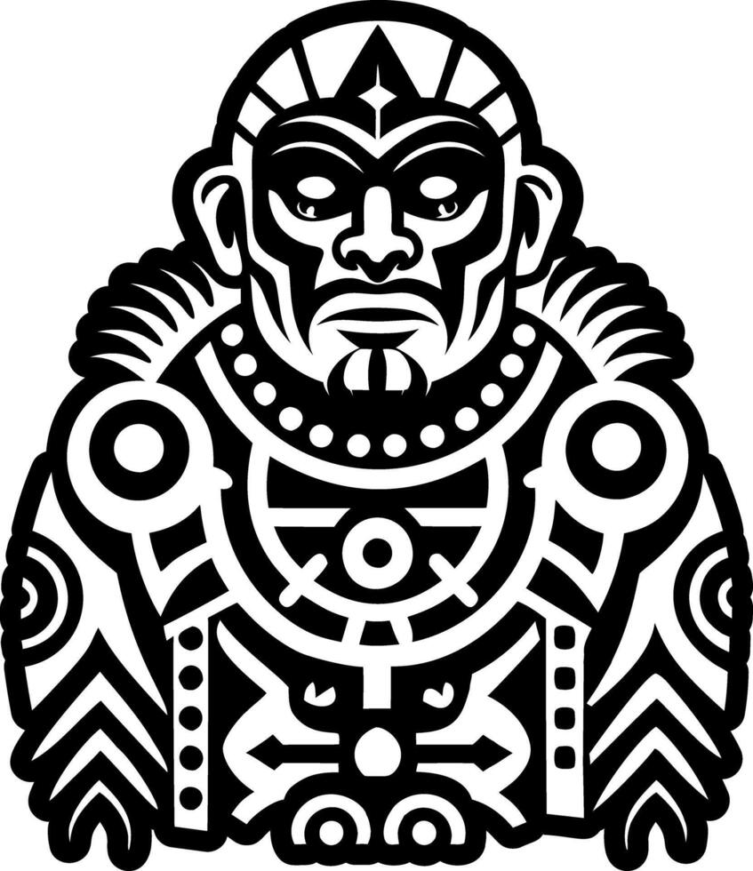 Taino storyteller portrait glyph style icon vector
