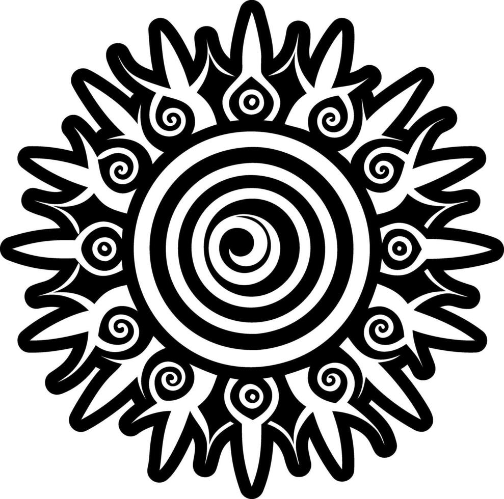 Sunburst spiral icon in glyph style vector