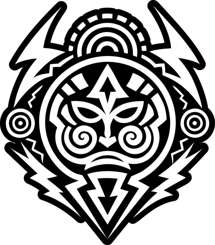 Taino storm spirit tattoo, solid style icon vector