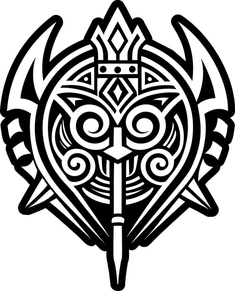 Taino spear motif, glyph icon vector
