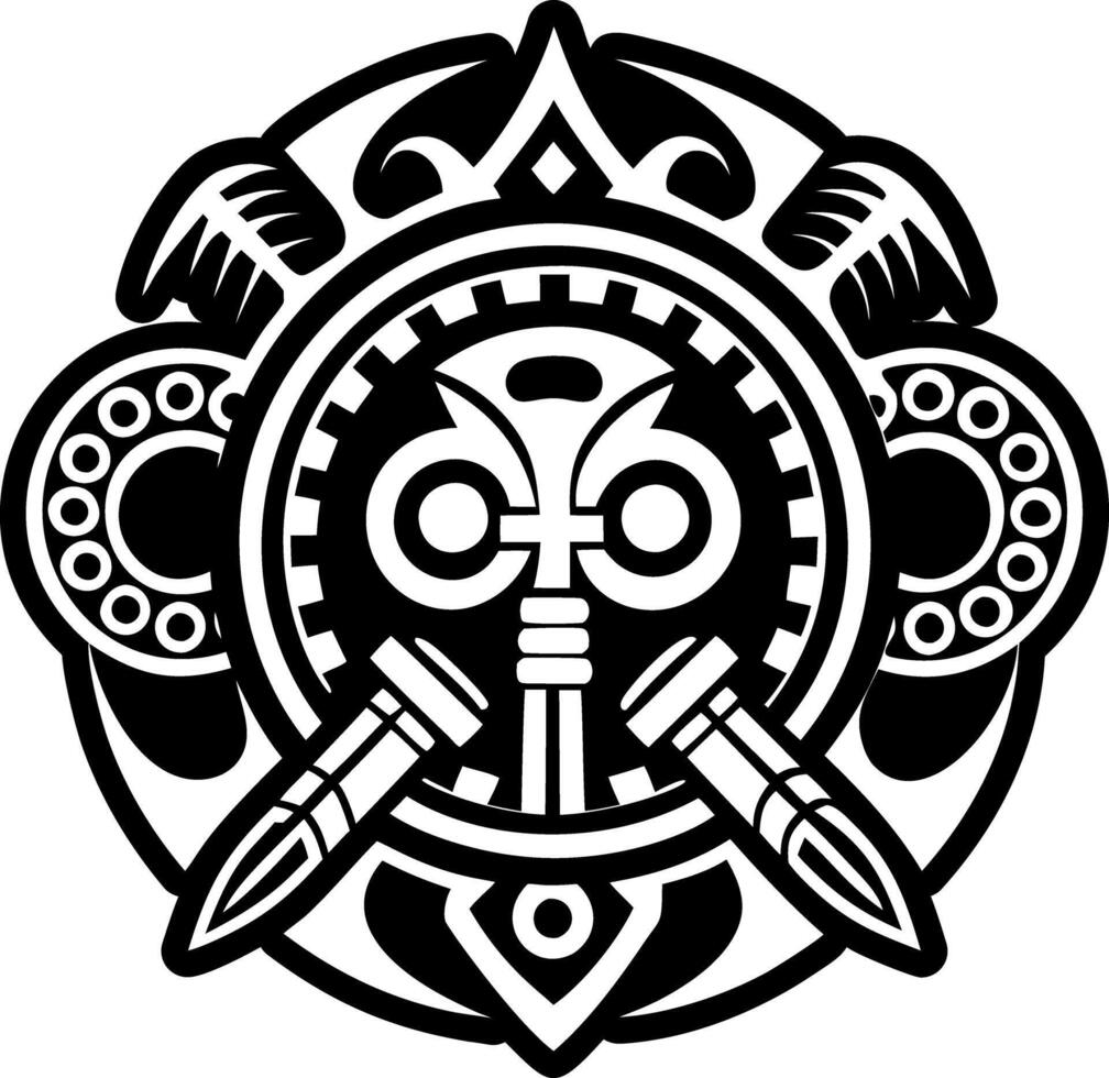 Survival tool tattoo icon in glyph style vector