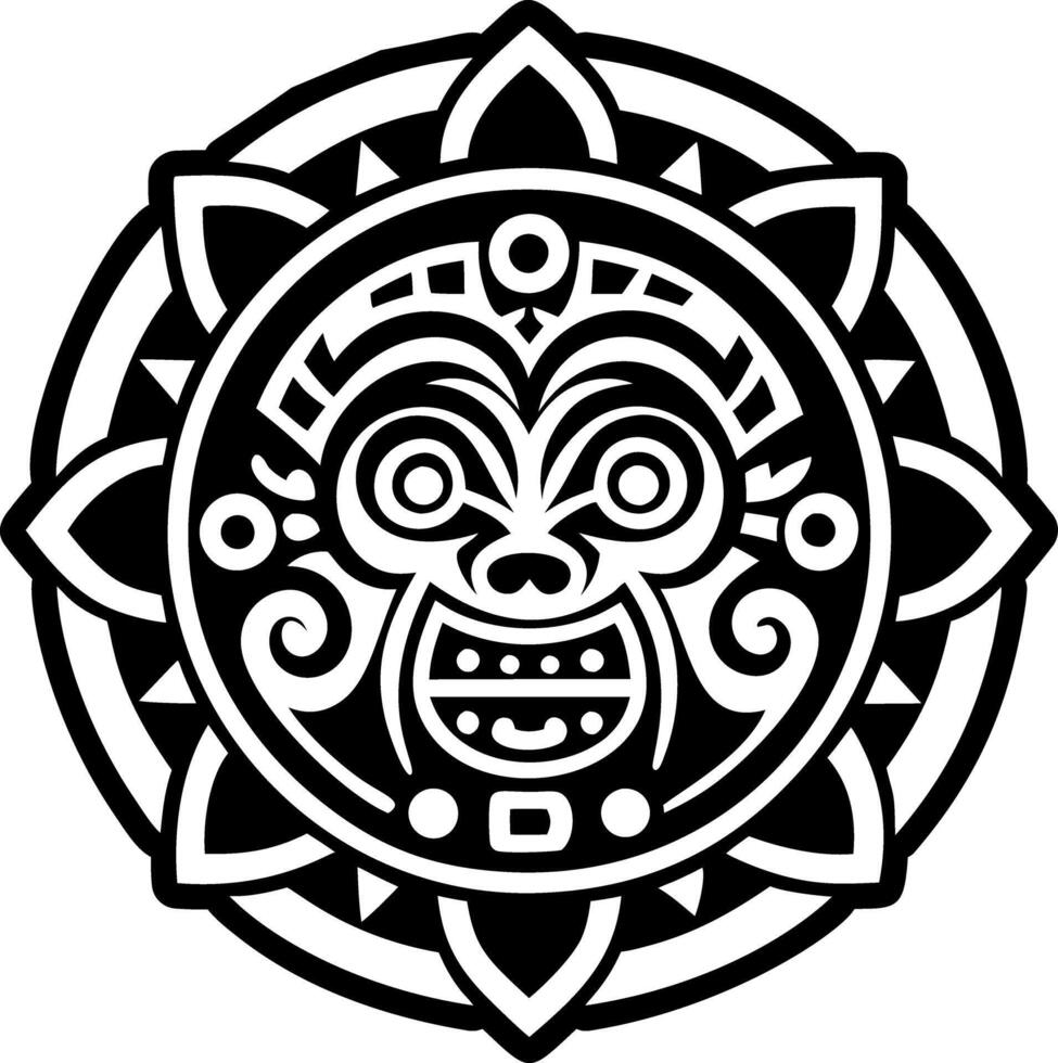 Glyph icon of a taino god masks vector