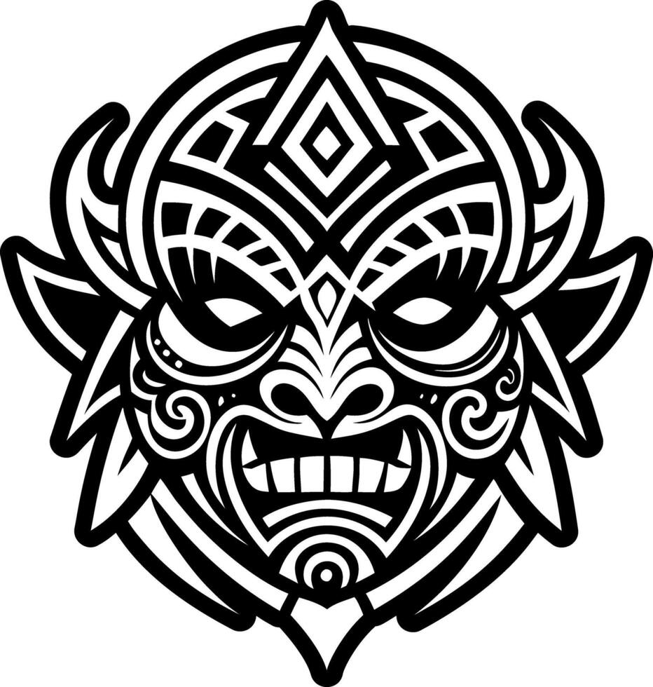 Tribal face mask, glyph style icon vector