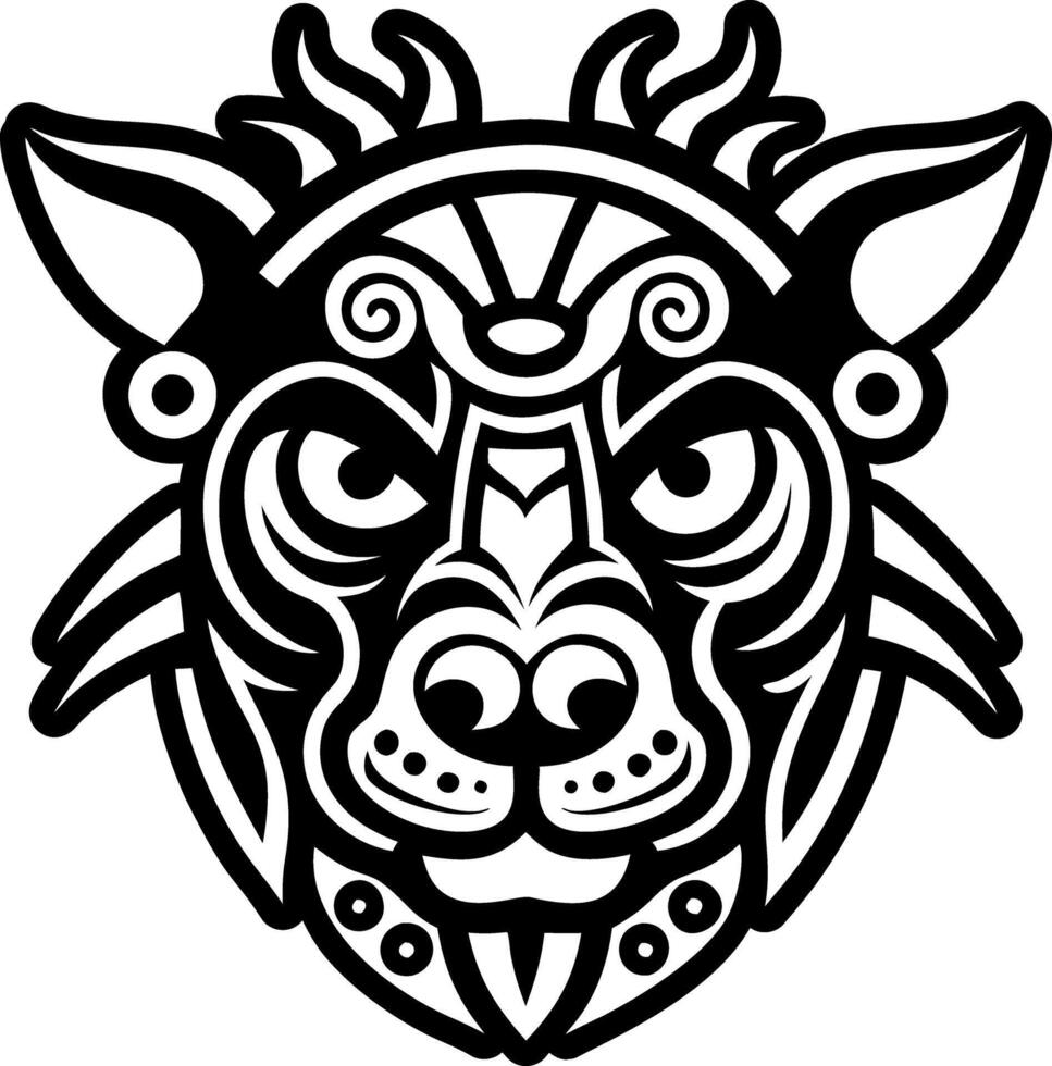Taino spirit animal, glyph style icon vector