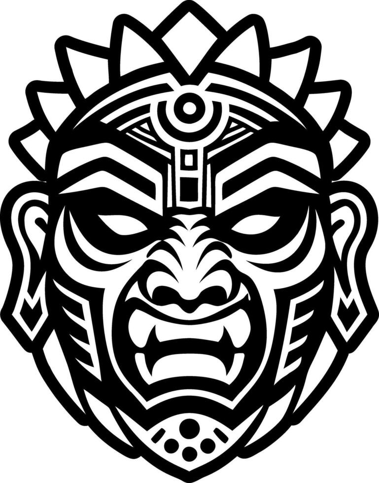 Taino historic warrior, glyph icon vector