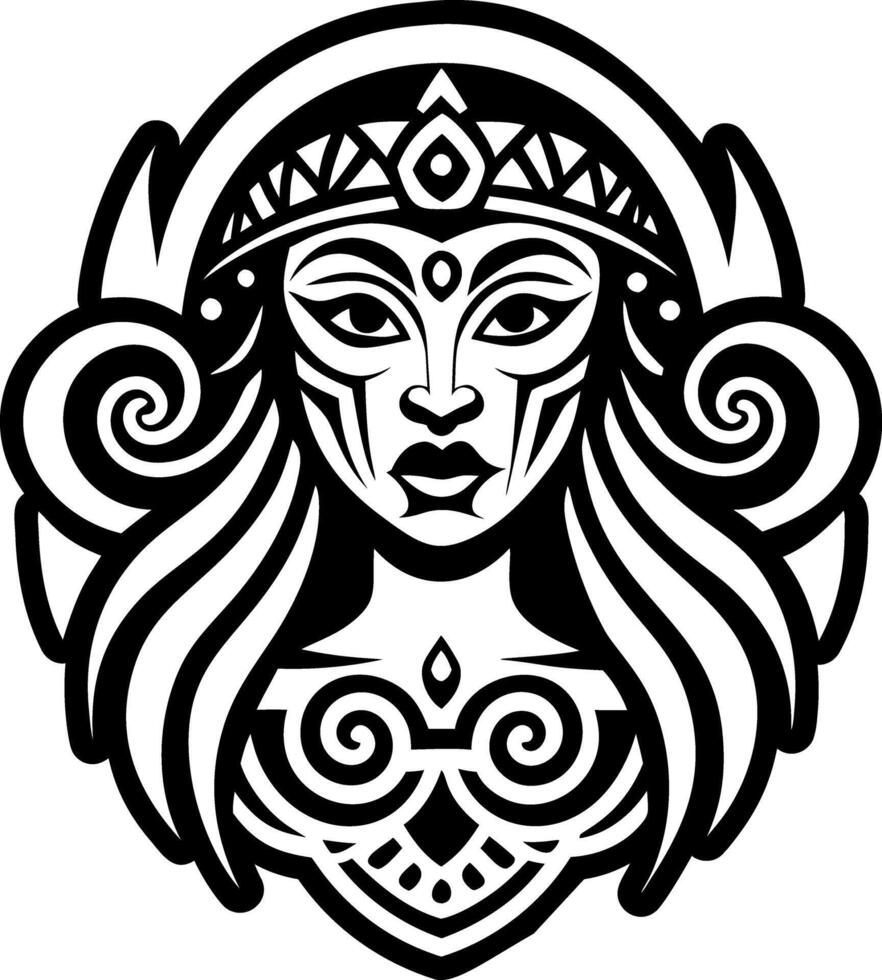Mother taino portrait, glyph style icon vector