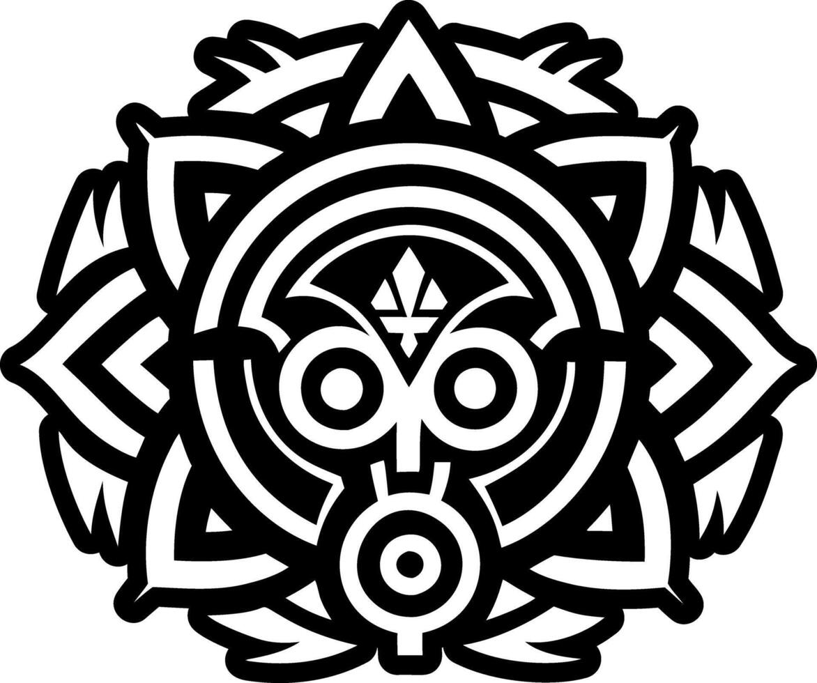 A glyph icon of taino tattoo vector