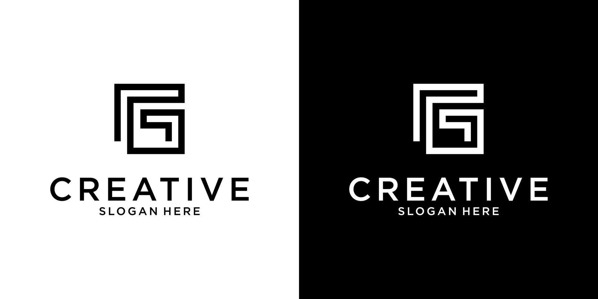 G or GG initial letter logo design concep vector