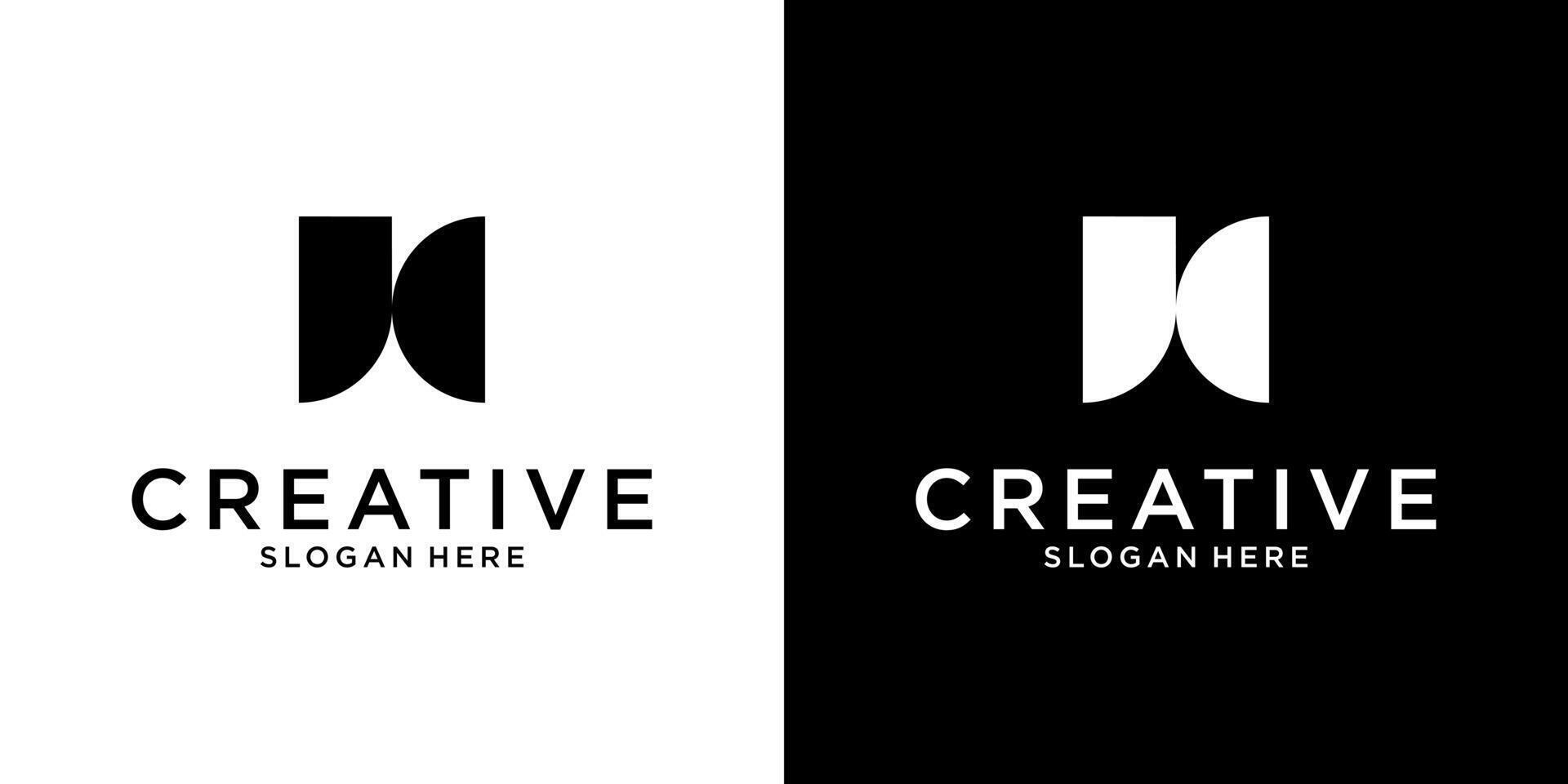 JC or CJ initial letter logo design template vector