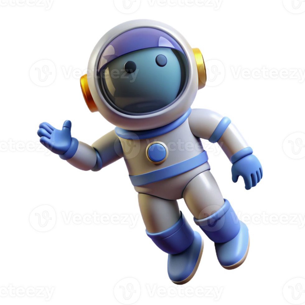 Cute Astronaut in Space with a Playful Expression and Cheerful Demeanor png