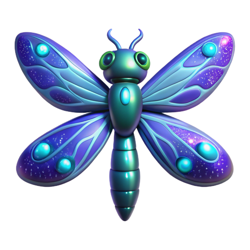 3D Render of a Sparkling, Jewel Eyed Dragonfly png