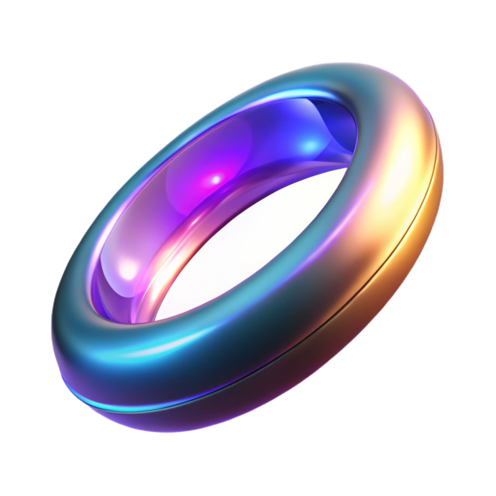 Abstract 3D Render of a Colorful, Glowing Torus png