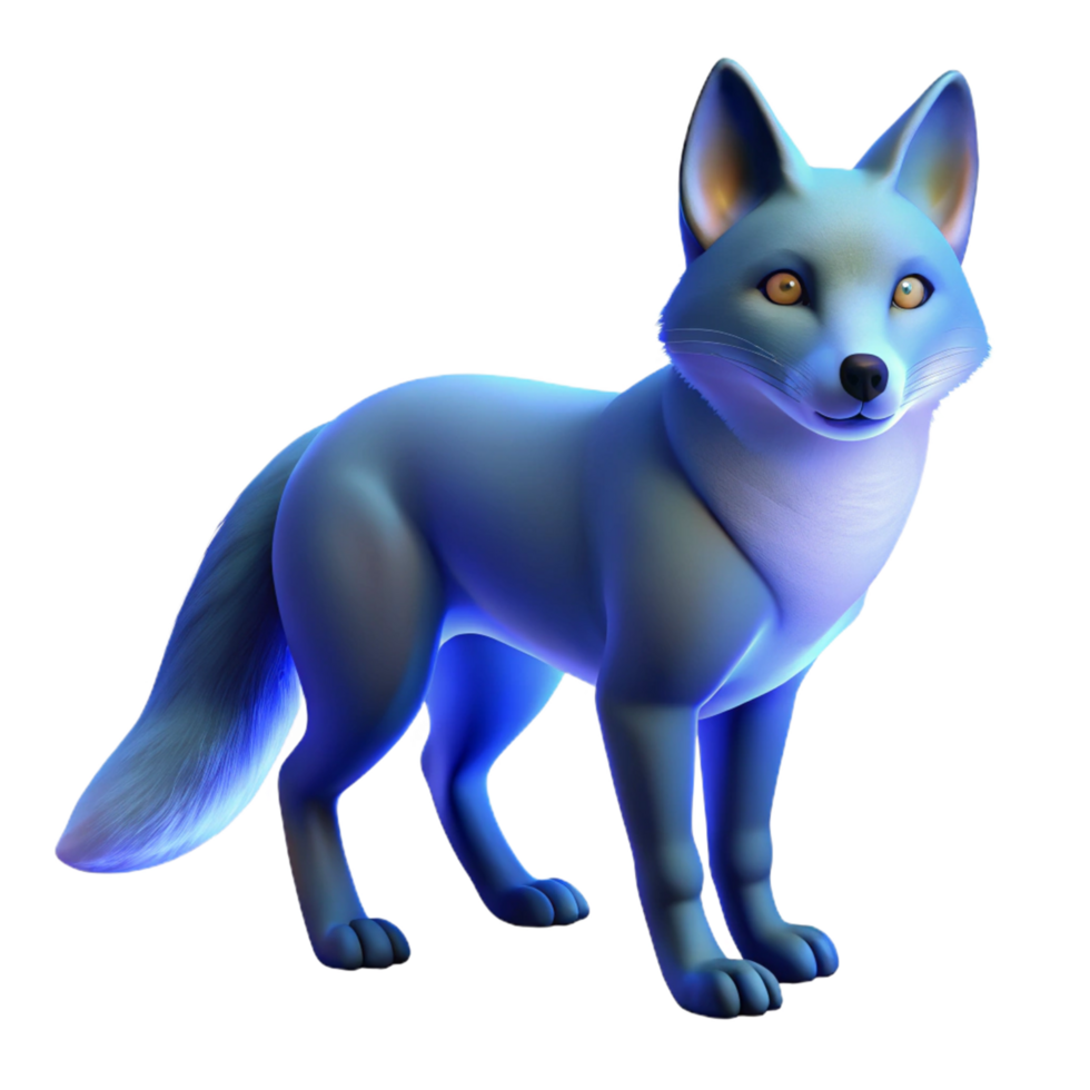3D Render of a Blue Arctic Fox png