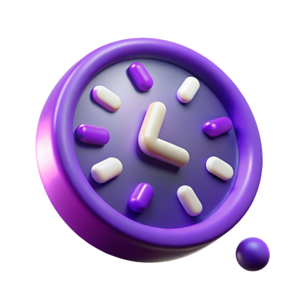 3D Render of Abstract Clock with Pill Design Elements png