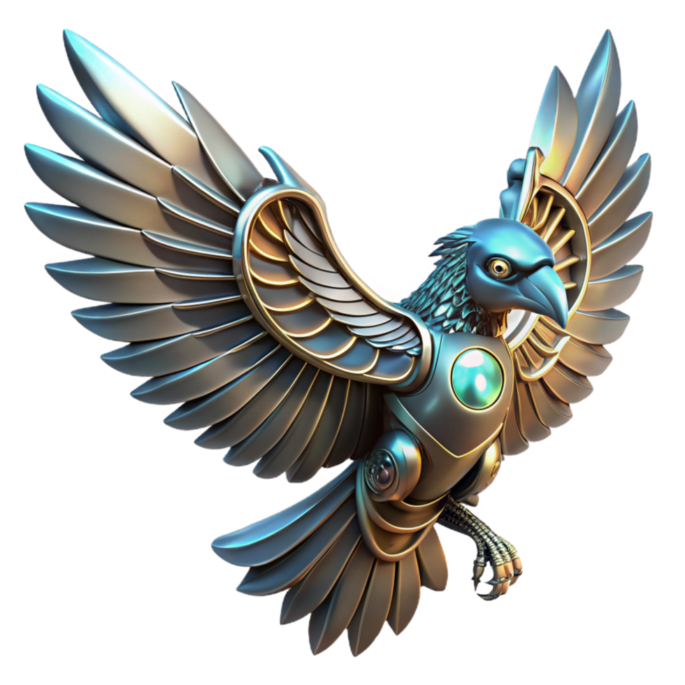Mechanical Avian A 3D Model of a Robotic Bird png