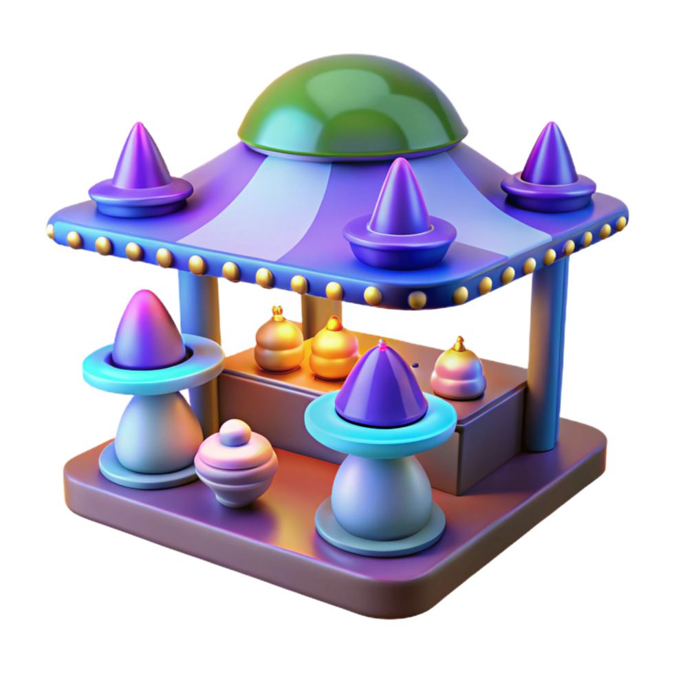 Whimsical 3D Render of a Fantasy Game Shop png
