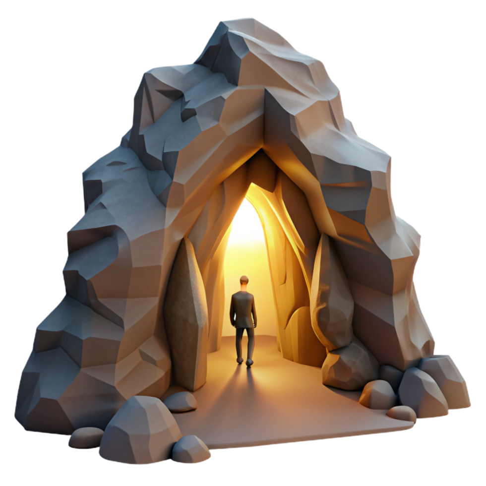 Journey Towards the Light A Low Poly Cave Exploration png