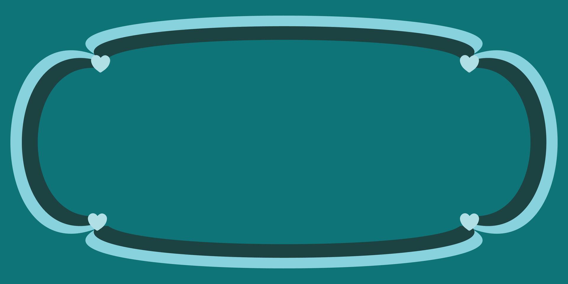 Minimalist Oval Frame with Turquoise Background vector