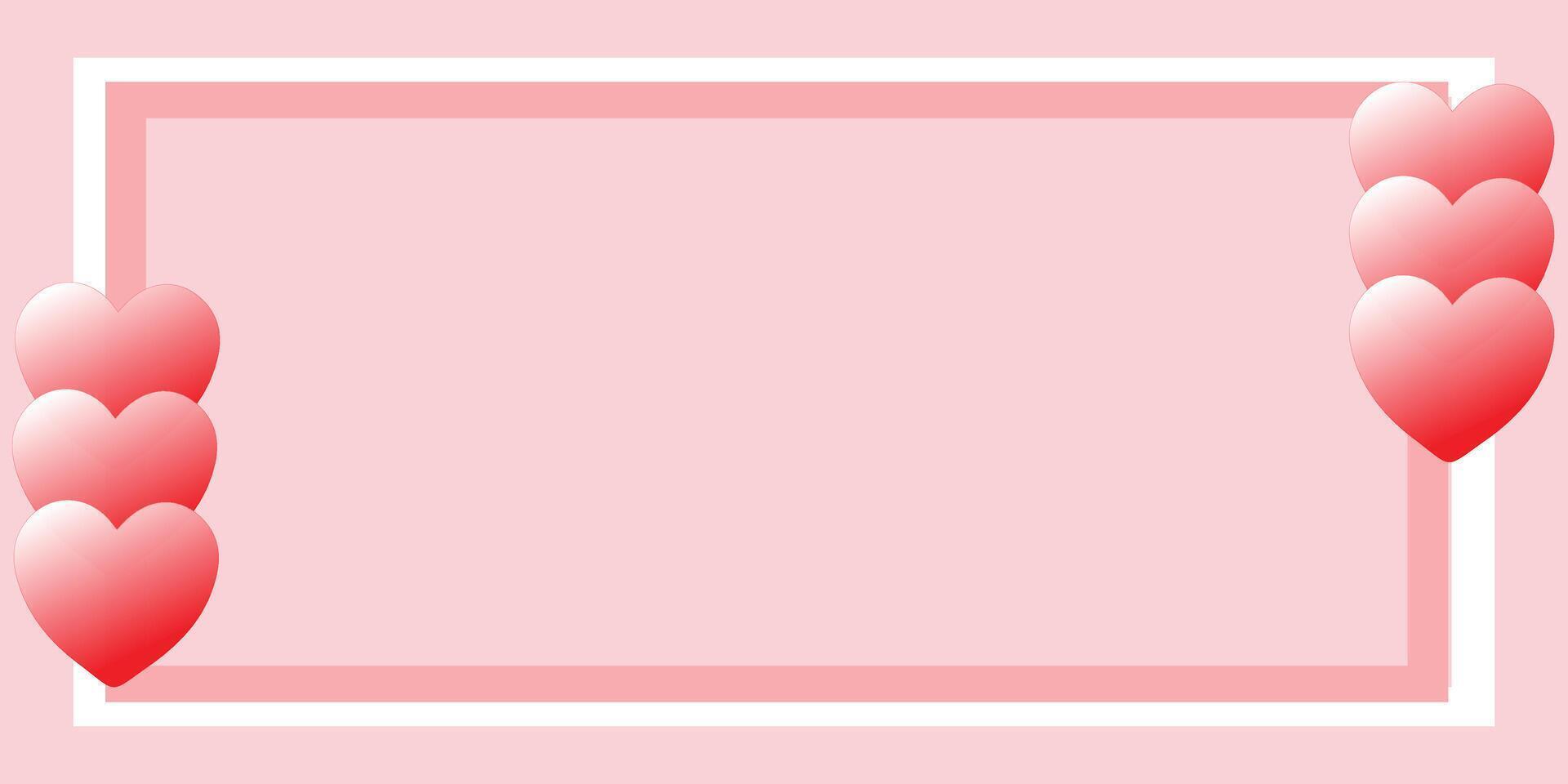 Elegant Pink Frame with Red Hearts vector