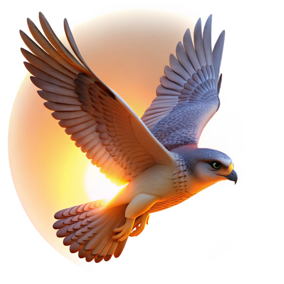Majestic Falcon Soaring at Sunrise png